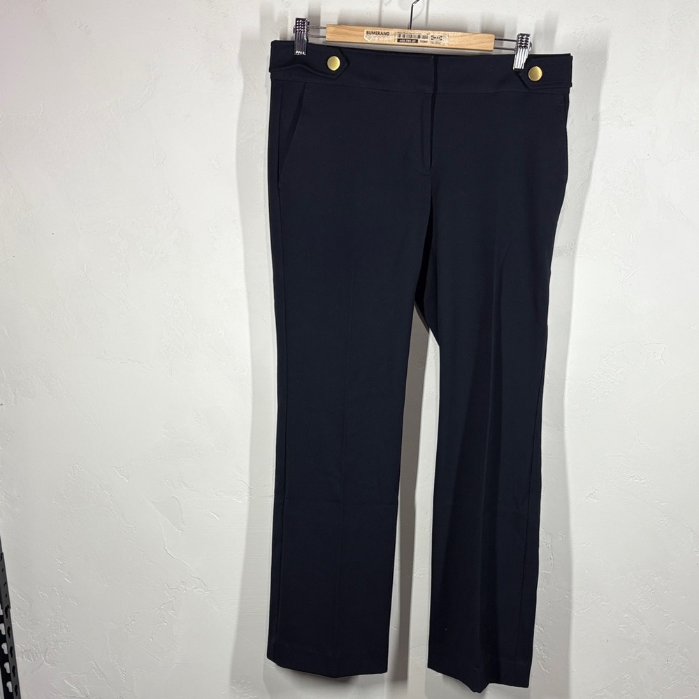 Loft Marisa Trouser Stylish Navy Trousers with Gold Button Accents size 4